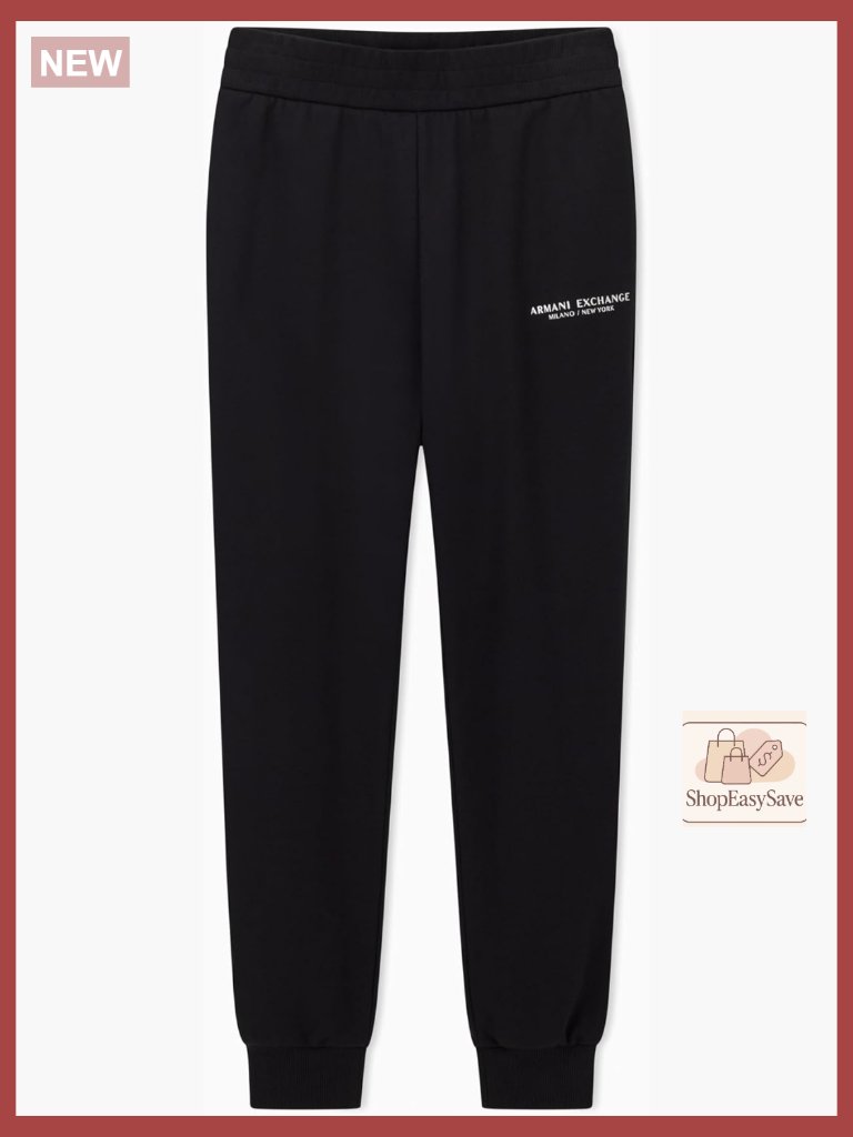 Cotton French Terry Text Logo Jogger Mid Rise Cuffed Drawstring Joggers